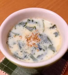 レンジで簡単♫豆乳中華スープ